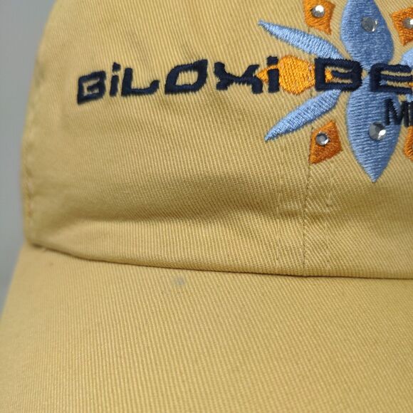 Biloxi Beach Mississippi Strapback Hat Tan OSFA Bio-Domes Headgear Embroidered - Picture 3 of 8